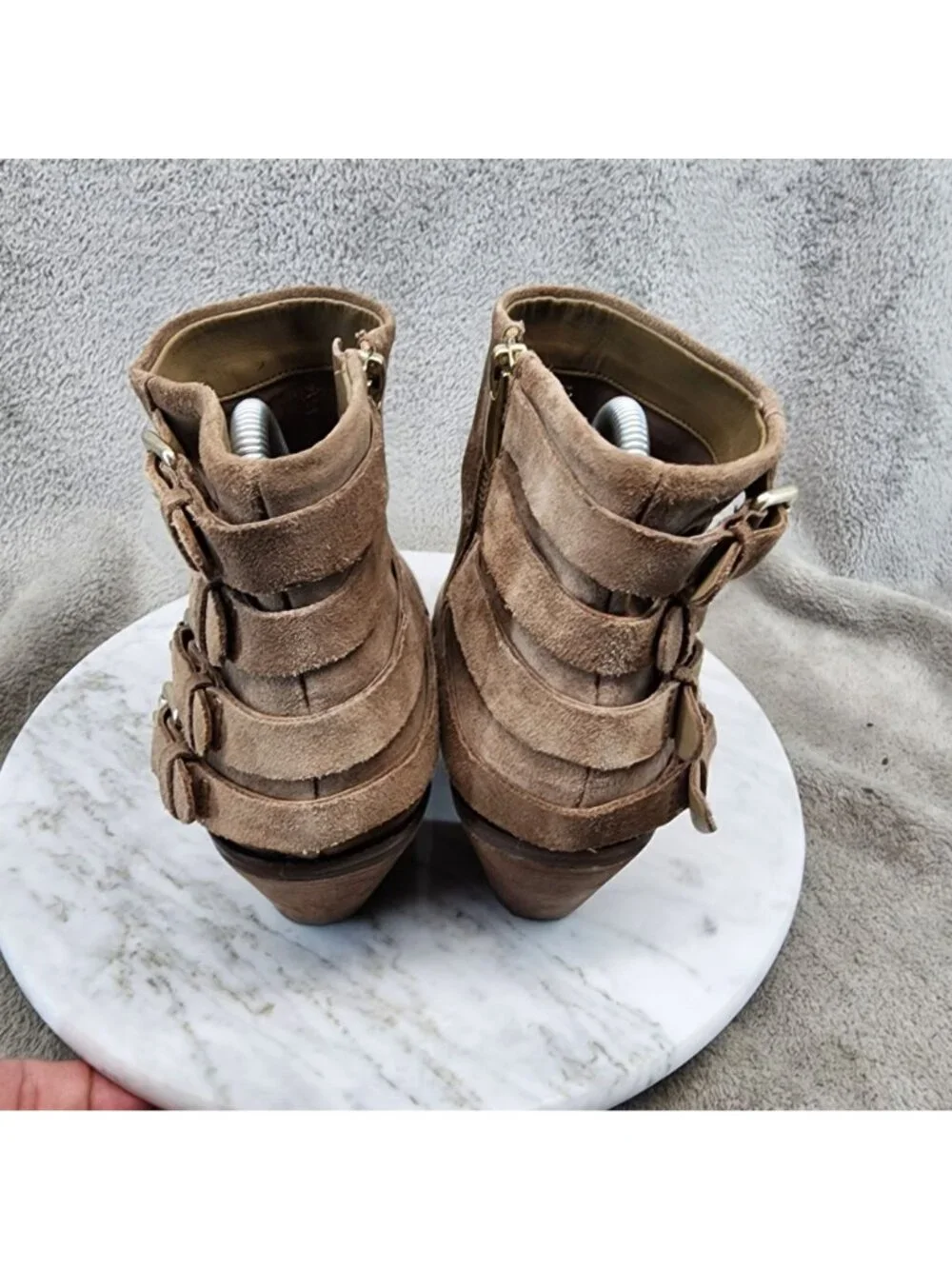Sam Edelman Shoes Womens Size 8.5 Brown Suede Ankle Booties *Read*